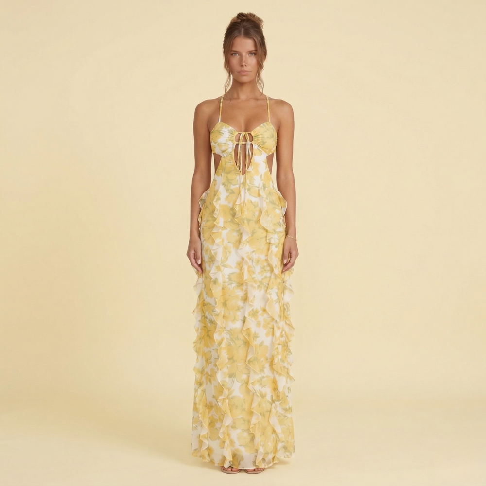 Mabel Ruffle Maxi Dress