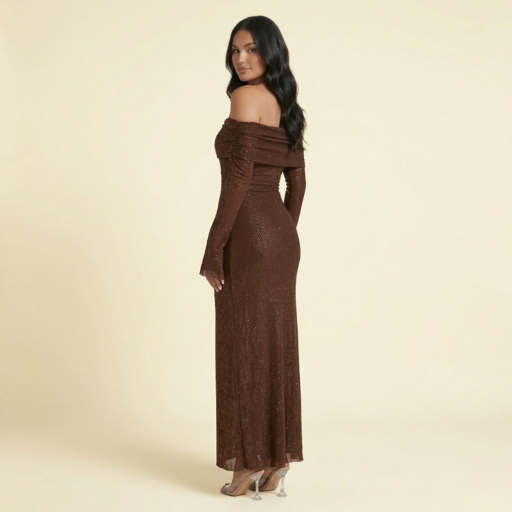 Alaina Shimmer Maxi Dress