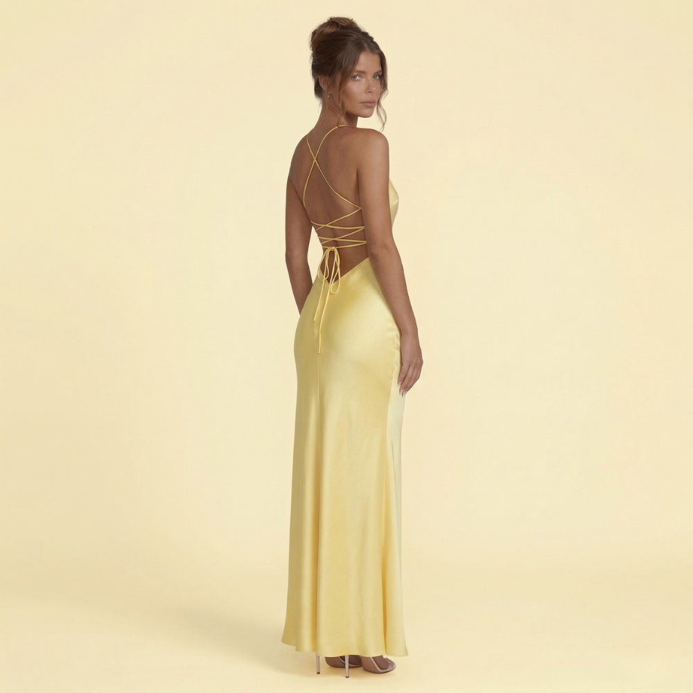 Valeria Lace-Up Maxi Dress