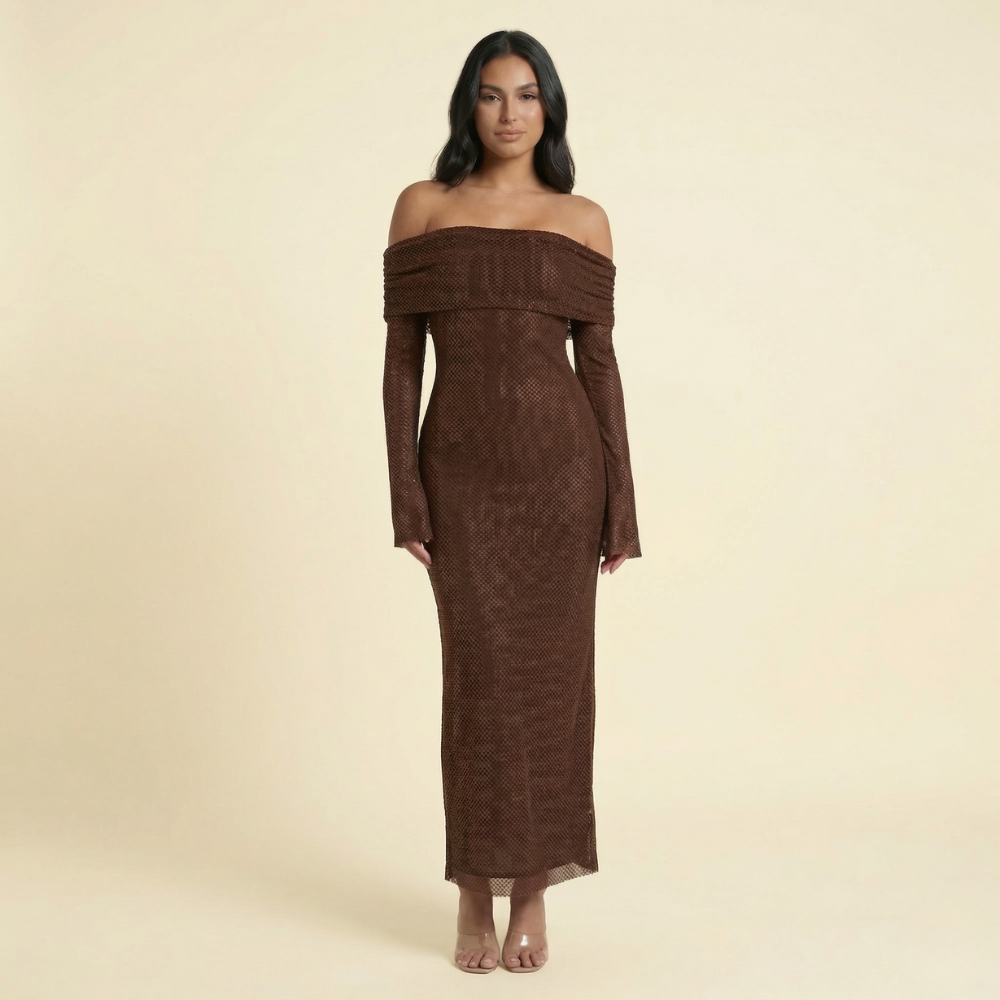 Alaina Shimmer Maxi Dress