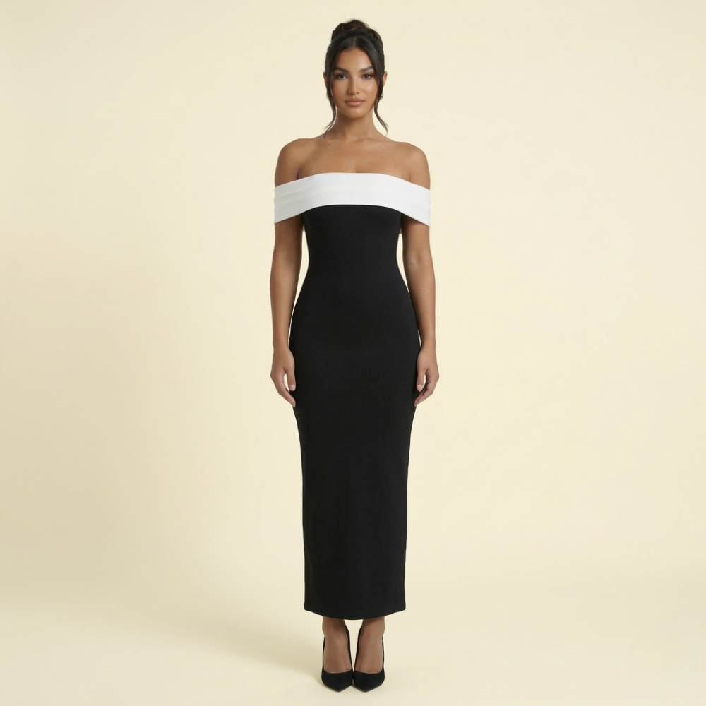 Evelina Bow Midi Dress