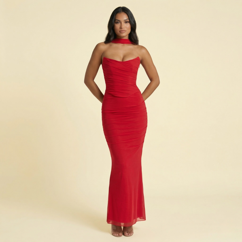 Rosalind Ruched Maxi Dress